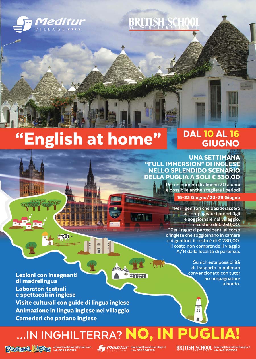 english at home per l'estate 2018